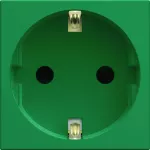 gallery Gniazdo schuko z przysłonami styków 2P+ E, 2M zielony