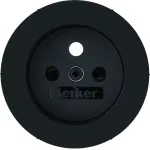 R.classic Płytka czołowa do gniazda z uziemieniem, czarny, połysk