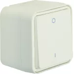 W.1 Łącznik 1-klawiszowy 2-biegunowy z nadrukiem "0/1", kompletny, IP55, biały