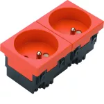 tehalit.GB-EG Gniazdo 2P+Z 33° 2-krotne 45x45mm bezhalogenowe pomarańczowy