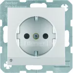 B.Kwadrat/B.7 Gniazdo SCHUKO z uz. z podświetleniem orientacyjnym LED, alu
