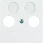 Płytka czołowa do gniazda antenowego 2-wyjściowego, biały