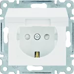 lumina Gniazdo SCHUKO z pokrywą, samozaciski, biały