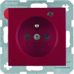 S.1/B.3/B.7 Gniazdo z uz. i LED kontrolną z podwyż. ochr. st., czerwony