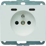 K.1 Gniazdo z uziemieniem z ładowarką USB C+C 20W PD, biały połysk