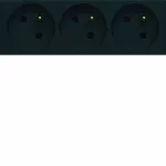 gallery Gniazdo z uziemieniem przelotowe potrójne 3x2P+E 16A 6M czarny