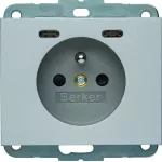 K.5 Gniazdo z uziemieniem z ładowarką USB C+C 20W PD, alu mat lakierowany