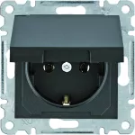 lumina Gniazdo SCHUKO z pokrywą, samozaciski, czarny