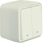 W.1 Łącznik żaluzjowy przyciskowy nadruk symboli "strzałka" kompletny IP55 biały