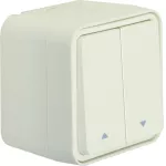 W.1 Łącznik żaluzjowy przyciskowy, kompletny, IP55, biały