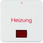 Berker IP44 Klawisz z soczewką i nadrukiem "Heizung" i "0", biały połysk