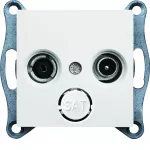 lumina Gniazdo RTV przelotowe, biały