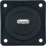 Integro Gniazdo USB ładowania pojedyncze, 12V, 3A; czarny mat, mechanizm czarny
