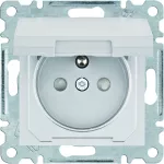 lumina Gniazdo z uziemieniem i pokrywą przesłoną styków, samozaciski, srebrny