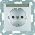 B.x Gniazdo SCHUKO z polem opisowym z przysłonami styków, alu mat