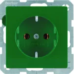 Q.x Gniazdo SCHUKO kompletne, zielony, aks