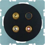 R.1/R.3/R.8 Gniazdo 3 x cinch/S-Video czarny