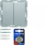 Q.x KNX RF quicklink przycisk radiowy 2-krotny płaski Berker.Net, alu