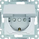 lumina Gniazdo SCHUKO, z pokrywą i przesłoną styków, samozaciski, srebrny