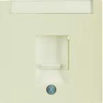 B.Kwadrat/S.1 Płytka czołowa pojedyncza z zasuwami z polem opisowym krem połysk