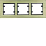 lumina passion Ramka 3-krotna pozioma, aluminium mosiądz