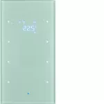 KNX TS Sensor dotykowy 3-kr z reg. temp., szkło, alu