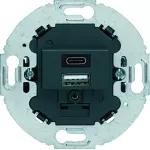 Mechanizm gniazda USB A+C ładowania do serii obrotowych, 3.0 A 230 V, antracyt,