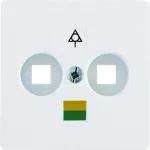 B.Kwadrat/K.1/K.5 Płytka czołowa do gniazda wyrów. potencjału 2-kr biały, połysk