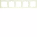 B.Kwadrat Ramka 5-krotna pozioma z polem opisowym, kremowy, połysk