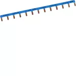 Szyna grzebieniowa kołkowa pozioma 1P 10mm2 13M powłoka niebieska