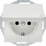 Q.x Gniazdo SCHUKO z pokrywą z podwyż. ochr. st. biały, aks