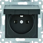 lumina Gniazdo zasilające z uziemieniem i pokrywą , samozaciski, czarny