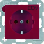 S.1/B.3/B.7 Gniazdo SCHUKO z nadrukiem 'EDV', czerwony
