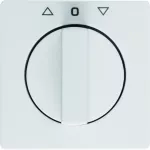 Q.x Płytka czołowa z pokrętłem do łącznika żaluzjowego obr. biały aksamit