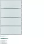 KNX e/s K.x Przycisk 4-kr z polem opis., diod. LED RGB i czuj. temp., alu