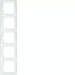 B.Kwadrat Ramka 5-krotna pionowa z polem opisowym, biały, połysk