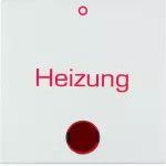 Berker B.x Klawisz z soczewką i nadrukiem "Heizung" i "0", biały mat