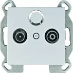 lumina Gniazdo RTV przelotowe, srebrny