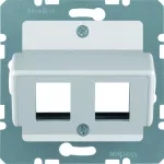 Płytka centralna do gniazda modularnego AMP, alu mat, lakierowany