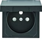 lumina Płytka czołowa do gniazda z uziem. z pokrywą z przysłonami styków, czarny