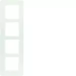 Q.7 Ramka 4-krotna, biały aksamit, lakierowany