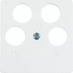 Q.x/S.1/B.3/B.7 Płytka czołowa do gniazda antenowego 4-wyj., biały