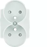 lumina Płytka czołowa do gniazda z uziem. podwójnego z przysłonami styków biały
