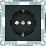 lumina Gniazdo SCHUKO z przesłoną styków, samozaciski, czarny