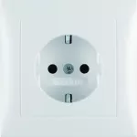 S.1/B.x Gniazdo zasilające schuko kompletne z ramką biały mat