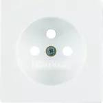 Q.x Płytka czołowa do gniazda z uziemieniem, biały, aksamit