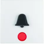 B.3/B.7 Klawisz z czerwoną soczewką i wyczuwalnym symbolem "dzwonek", biały mat