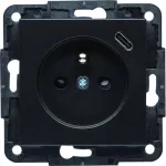 lumina Gniazdo zasilające z uziemieniem z ładowarką USB C 2,4 A / 12W, czarny