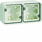 W.1 Adapter natynkowy 2-kr poziomy, 2 wejścia, IP55, biały