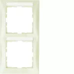 B.Kwadrat Ramka 2-krotna pionowa z polem opisowym, kremowy, połysk